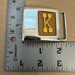 Vintage LEE Jeans Monogram Belt Buckle (70s) Cowboy/Western K ORANGE SPARKLE! K