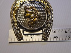 GOLD & SILVER (IN COLOR ONLY)LARGE RODEO WESTERN HORSE HEAD Metal Belt Buckle
