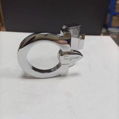 Ferragamo Polished Silver-Tone Copper Belt Buckle fits 3.3-3.4cm wide Belts