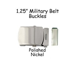 3 Military Belt Buckles and End Tips for 1.25 Inch (32 mm) Canvas Webbing Belts