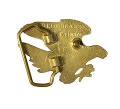 Vintage Solid Brass Flying Eagle Cutout Belt Buckle Western Cowboy Biker 1970s