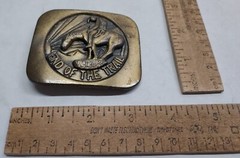 END OF THE TRAIL – Native American – belt BUCKLE – numbered – listing #6872