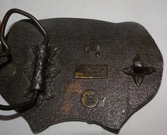 VINTAGE BERGAMOT BRASS WORKS MENS BUCKLE BUCK & DOE JUMPING c 1977 = Y-144