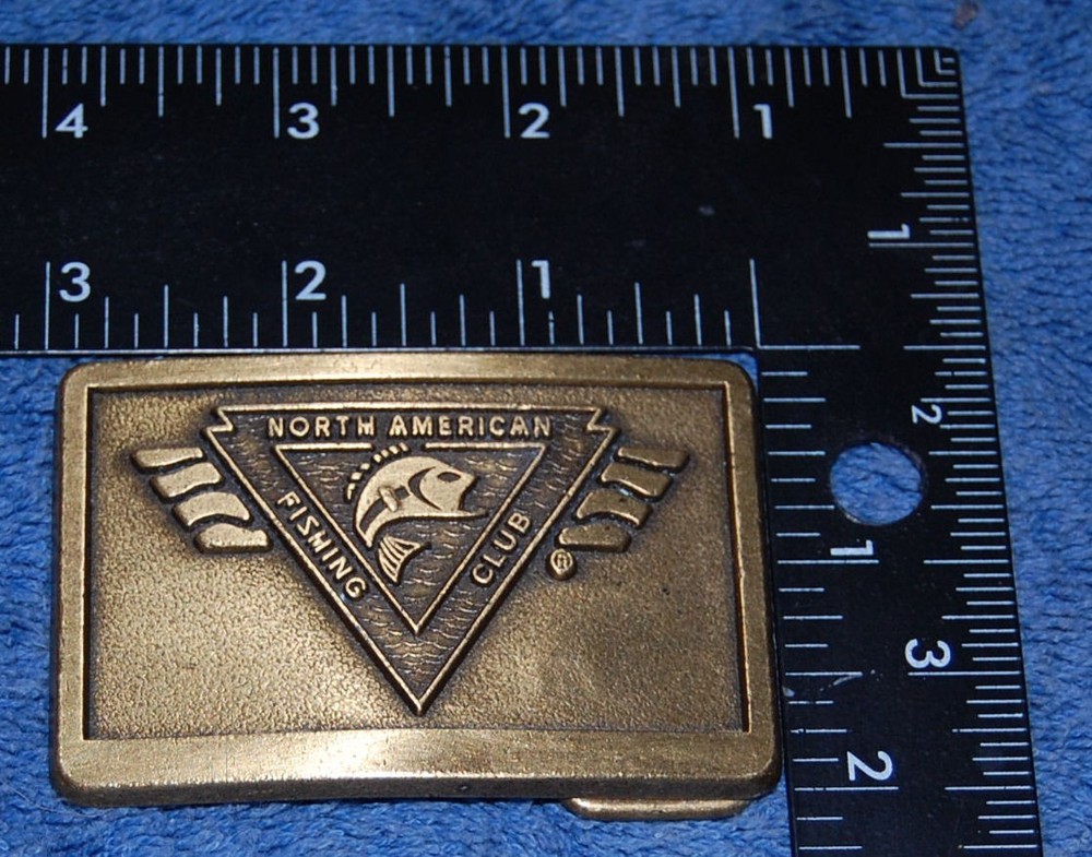 North American Fishing Club Belt Buckle, Complete & Functional
