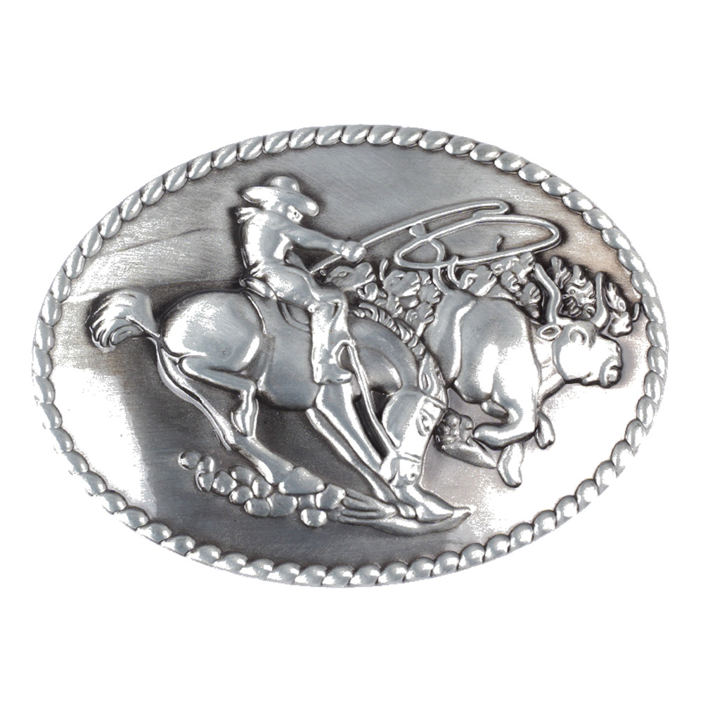 Rodeo Rider Cowboy Belt Buckle Native American Motorcyclist (CBY-05)