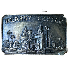 Vtg Bronze Big Belt Buckle Hearst Castle California Pop Mystery Destination A6