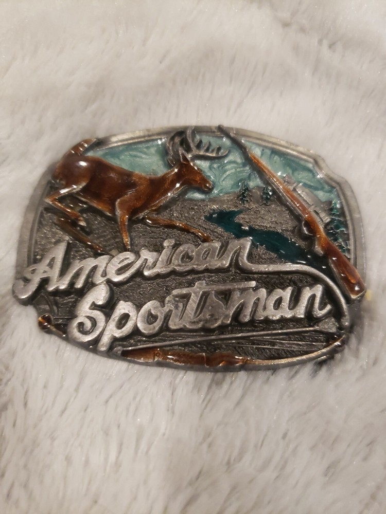 Vintage 1989 Arroyo Grande Buckle Co. AG23 AMERICAN SPORTSMAN Excellent