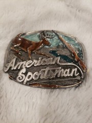Vintage 1989 Arroyo Grande Buckle Co. AG23 AMERICAN SPORTSMAN Excellent