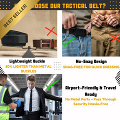 Nylon Tactical Military Belt for Men Plastic Buckle Adjustable No Holes Canvas W