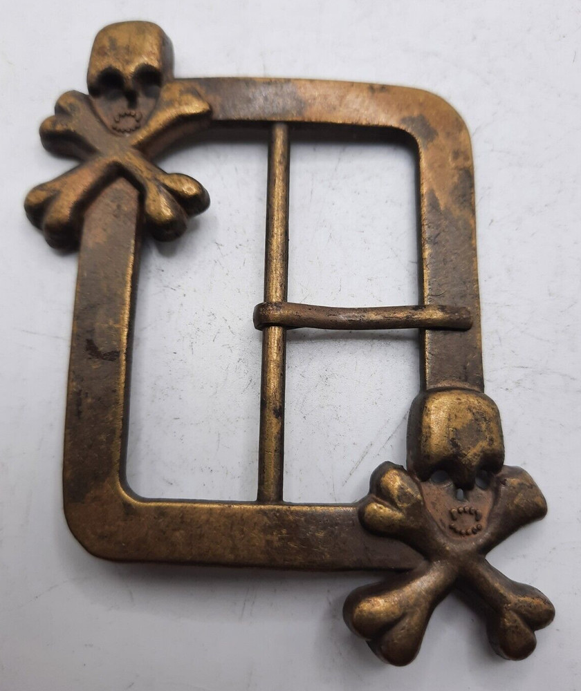 Brass Double Skull Buckle Nice construction