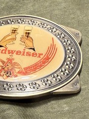 Vintage/undated Budweiser Beer belt buckle. 3.5&Prime; Wide.