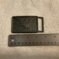 Eagle Belt Buckle Grey Gray 3”x2” Rectangle Patriotic