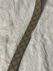 GUCCI Pre-Owned Gg Pattern Leather Belt Striped All Over Men&rsquo;S