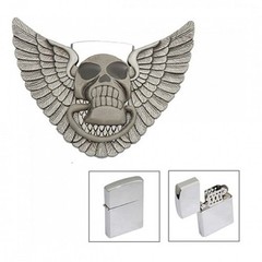 Belt buckle skull wing with storage & flask Funtional Gadgets