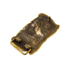 Cowboys Trophy brass buckle, Buffalo Skull, Texas Longhorn Cattle Skull, Ranch