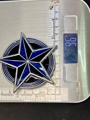 Star Blue And Black Color Pewter Great American Products Belt Buckle