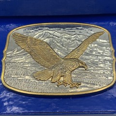 International Monetary Mint American Eagle Belt Buckle Silver Plate 24-K Gold