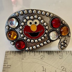 Vintage Sesame Street Jeweled Elmo Belt Buckle