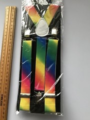 Men Lady Girl Boy retro Rainbow Colorful Multi color Party Brace Suspender belt