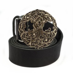 World Tree german silver belt buckle, Scandinavian Nordic Celtic runic Tree