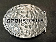 Sponsor Me Funny Cool Novelty Silver Tone Oval Belt Buckle by Buckle Rage