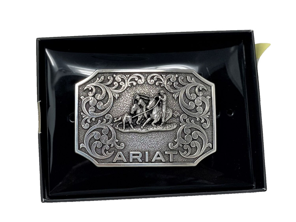 ARIAT TEAM ROPER WESTERN BELT BUCKLE