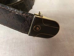 Yacare Industrias Argentinas Belt. Metal Buckle Genuine Alligator Skin 46” x1”
