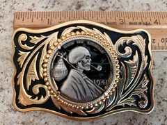Unique Abraham Lincoln Skull Hobo Nickel Cut Out Coin Design Belt Buckle