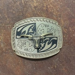 Vintage Western Bull Head Belt Buckle Cowboy Rodeo Steer Bronc Accessory