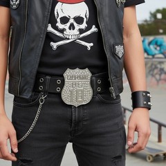 Men Silver Metal Belt Buckle CA State California 10 Freeway Bling Western Unisex