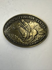 Vintage NRA Whittington Center Belt Buckle Where Frontier Spirit Lives