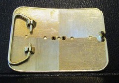 Vintage Brass Belt Buckle with Oval Shape Acrylic Looking Stone