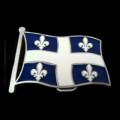QUEBEC FLEUR D&rsquo;LYS FLAG BELT BUCKLE DRAPEAU QUEBECOIS BOUCLE CEINTURE
