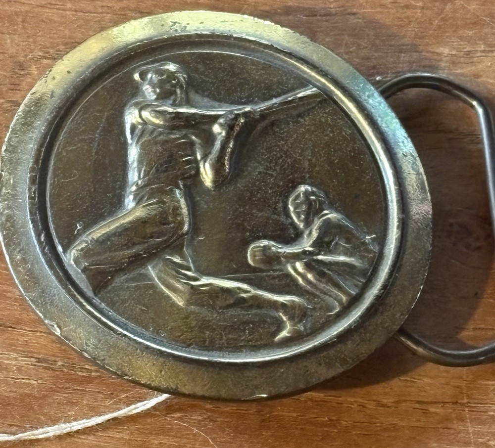 Great American Buckle Co. 1977 Limited Edition Silver Baseball Belt Buckle