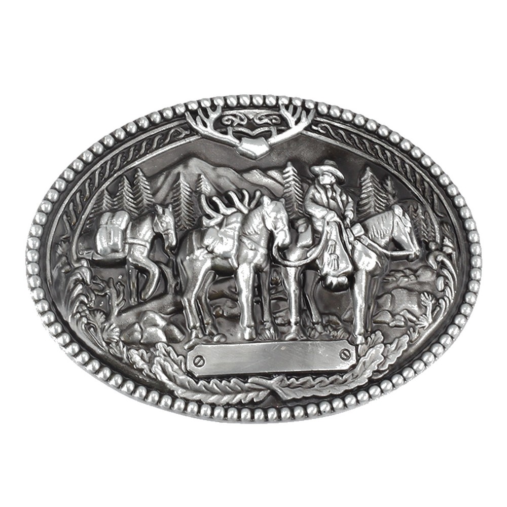 Horse Belt Buckle Western Cowboy Native American Motorcyclist (HRS-11-S)
