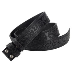 Embossed Western Leather Belt Cowboy Rodeo Casual Leather Belt Floral Embossed