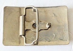 Vintage Western Saddle 3 Dimensional on Floral Silver Tone Belt Buckle USA
