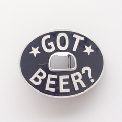 Vintage Style Oval Black Enamel Got Beer Bottle Opener Belt Buckle