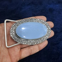 Handmade Belt Buckle For Men&rsquo;s Silver Plated Gemstone Men&rsquo;s Vintage Accessories