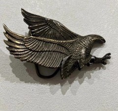Vtg Flying Eagle Metal Belt Buckle Rare 506 USA Made Nature Patriotic Wildlife