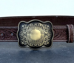 Western Buckle. Engraved Buckle Custom Personalized Monogrammed. For 1.5&Prime; Belt.