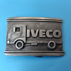 Vintage 1984 Iveco Trucks Limited Edition Belt Buckle Pewter Tone Semi Truck