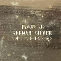 Vintage BAR-J Denver Turquoise Coral Inlay German Silver Western Belt Buckle USA