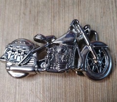 4&Prime; Wide Figural Motorcycle W/ Saddle Bag Silver Color Bikers Belt Buckle