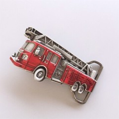 Vintage Style Fire Truck Firefighter Enamel Belt Buckle also Stock in the US