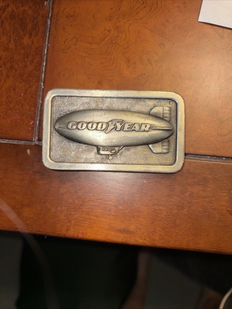 Vintage 1974 Goodyear Tire and Rubber Company Blimp Belt Buckle – Reproduction