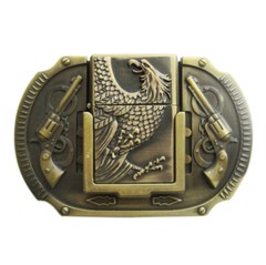 Vintage Bronze Western Eagle Wildlife Lighter Belt Buckle also Stock in the US