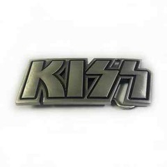 KISS Belt Buckle logo Chrome silver Gene Paul Ace Peter Zinc Alloy rock metal