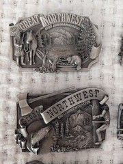 Siskiyou Lot of 8 Great Northwest Limited Edition Vintage Silver Belt Buckles