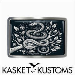 Snake Belt Buckle – Traditional Snake Tattoo Design Handmade Belt Buckle – 651